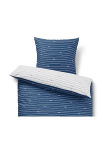 Tchibo - Pościel perkalowa - kolor: biały/niebieski