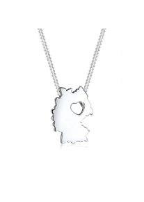Elli Kette mit Anh&auml;nger &raquo;Halskette Anh&auml;nger L&auml;nderumriss mit Herz 925 Sterling Silber&laquo;