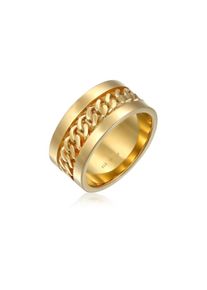 Elli Silberring &raquo;Ring Damen Bandring Panzer Design Breit 925 Silber&laquo; goldfarben, Gr&ouml;&szlig;e 58