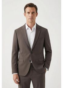 Anzugsakko Cinque "CIMONOPOLI_S", Herren, Gr. 52, braun, Web, Obermaterial: 53% Polyester, 43% Schurwolle, 4% Elasthan, unifarben, slim fit h&uuml;ftbedeckend, mit Kn&ouml;pfen, Sakkos Anzugsakko