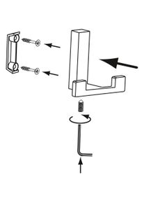 SIRO, Kleiderhaken + Wandgarderobe, Mantelhaken Doradus Garderobenhaken 70x61 mm Haken ZN weiss gl&auml;nzend