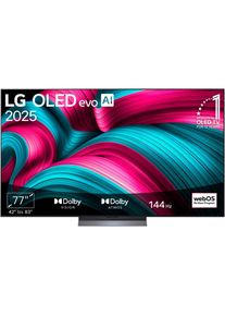 LG, OLED-Fernseher &raquo;OLED77C5ELB&laquo; 195 cm/77 &prime;&prime; Smart-TV, grau/schwarz, ALLM, QMS), 3x USB 2.0, LAN, Wi-Fi 6, Bluetooth v 5.3; NVIDIA G-SYNC, AMD 