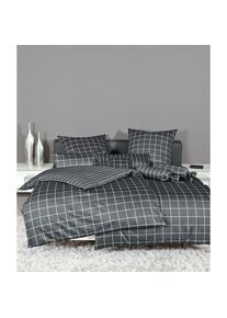 Janine, Wendebettw&auml;sche &raquo;modern classic 39025, Mako-Satin&laquo; 2 Stk., anthrazit, Mako-Satin, Obermaterial: 100% Baumwolle, B/L: 140 cm x 200 cm - 1 Stk.