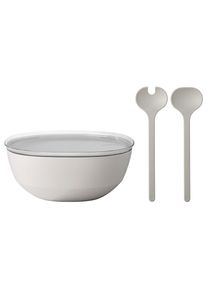 Mepal, Schale &raquo;Servierschale mit Deckel & Salatbesteck Silueta 5000 ml&laquo; 2 tlg., Nordic White, B/H/L: 30,1 cm, Nordic White