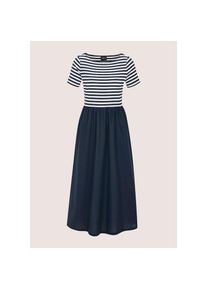 Madeleine Mode MADELEINE, Damen, Midikleid &raquo;Jerseykleid Baumwollkleid mit Streifendetails&laquo; Nahttasche Seitennahttaschen, marine / wei&szlig;, 48 - N-Gr, Luftig-leicht f&uuml;r 