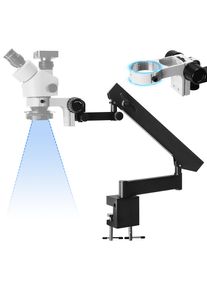 Articulating Arm Pillar Clamp Bracket with Table Clip Articulated Arm Stand Adjusted Up and Down for Binocular Stereo Microscope