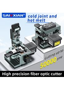 Tumtec A8+ Optical Fiber Cutter High Precision Fiber Cleaver with Scrap Box 50000 Lifes Fiber Optic Cleaver Cutting Knife
