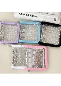 Mini 3 Holes Star Binder Cover Metal Zipper DIY Collect Book 20pcs Sleeves For 3 Inch Kpop Idol Photocard Album