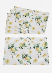 bonprix Mata stołowa (4 szt.) z nadrukiem w cytryny, biały, onesize