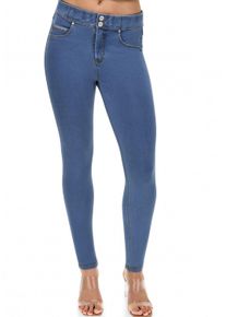 Shapingleggings Freddy "NOW Skinny", Damen, Gr. XS (34), N-Gr, bunt (light blau, gelb), Obermaterial: 84% Baumwolle, 16% Elasthan, figurbetont lang, Hosen Shapingleggings, mit Lifting & Shaping Effekt