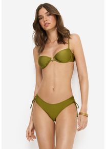 Bikini-Hose LSCN BY LASCANA "Sunny", Damen, Gr. 38, N-Gr, gr&uuml;n moss, Obermaterial: 82% Polyamid, 18% Elasthan. Futter: 100% Polyester, gl&auml;nzend, Badehosen Bikini-Hose, in trendiger Glanzware