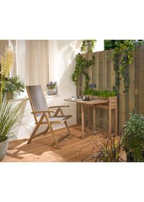 Tchibo - Hochlehner mit Textilene-Bespannung und verstellbarer R&uuml;ckenlehne - 56,5x69,5x109cm - taupe - Akazienholz / Polyvinylchlorid / Stahl