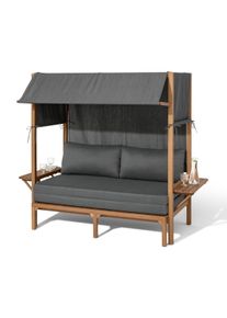 Tchibo - Lounge-Strandkorb mit ausziehbarem Fu&szlig;teil - 160x85,5x170,5cm - anthrazit - Akazienholz / Polyester / Polyurethan