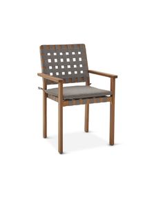 Tchibo - Stapelbarer Gartenstuhl mit Gurtgeflecht - 57,5x59x90,3cm - taupe - Akazienholz / Stahl / Polypropylen