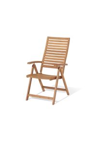 Tchibo - Teak-Hochlehner mit verstellbarer R&uuml;ckenlehne - 56x71x109,5cm - naturfarben - Holz / Edelstahl / Polypropylen