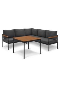 Tchibo - Dining-Lounge-Ecke &raquo;Elin&laquo; - 211,9x212,6x88,1cm - anthrazit - Aluminium / Eukalyptus-Massivholz / Stahl