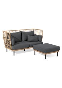 Tchibo - Komfortables Gartensofa mit hoher R&uuml;ckenlehne - 188x92x100cm - anthrazit - Aluminium / Polyrattan / Polyethylen