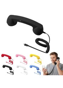 Telephone Handset for Cellphone, Retro Phone Handset with Type-C Jack Mobile Phone Receiver Telephone Headset Handheld Receiver