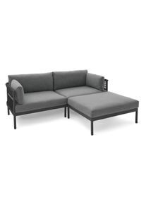 Tchibo - Wygodna sofa ogrodowa z osobnym podn&oacute;żkiem - kolor: szary