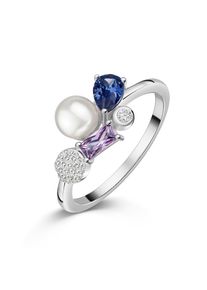 Firetti Fingerring &raquo;Schmuck Geschenk Silber 925 Damenring Ring Baguette Kreis Tropfen&laquo; mit Zirkonia (synth.) - mit S&uuml;&szlig;wasserzuchtperle