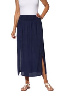 Dames Maxirok van crinklemateriaal marine Maat 54