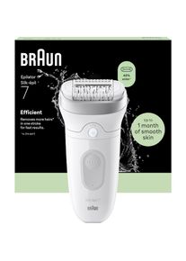 Braun, Epilierer &raquo;Silk-&eacute;pil 7 SE7-011&laquo; Wet & Dry, breiter Kopf, langanhaltend glatte Haut, wei&szlig;/silber, Effizient: Unsere Epilierer erfassen Haare, 