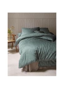 Irisette, Bettw&auml;sche &raquo;Rio 8643&laquo; 2 Seidig gl&auml;nzend, gewebtes Muster, hochwertig, gr&uuml;n, Satin, Obermaterial: 100% Baumwolle, B/L: 155 cm x 220 cm - 1 