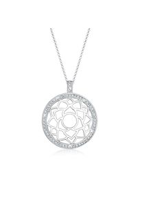 Elli Premium, Damen, Lange Kette &raquo;Halskette Anh&auml;nger Ornament Wei&szlig; 925 Sterling Silber, mit Kristallen von Swarovski &laquo;, Silber, Silber, Halskette f&uuml;r 
