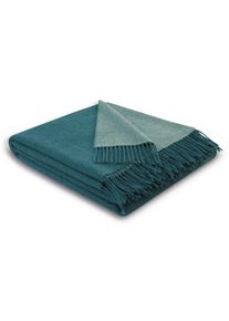 Biederlack, Wohndecke &raquo;Soft Impression im Doubleface-Look&laquo; Wolle-Kaschmir-Mix, t&uuml;rkis, Baumwolle, Polyacryl, Polyester, B/L: 150 cm x 200 cm, t&uuml;rkis