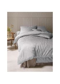 Irisette, Bettw&auml;sche &raquo;Rio 8643&laquo; 2 Seidig gl&auml;nzend, gewebtes Muster, hochwertig, grau, Satin, Obermaterial: 100% Baumwolle, B/L: 135 cm x 200 cm - 1 