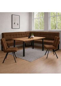 Home Affaire, Eckbankgruppe &raquo;Mia Essecke, Sitzgruppe, Eckbankgruppe, K&uuml;chenbankgruppe&laquo; Set, 4er, 4 tlg. Eckbank mit Wellenfederung; Tisch in Eiche 