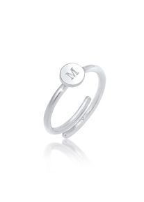 Elli, Damen, Silberring &raquo;Ring Verstellbar Initiale Kreis 925 Sterling Silber&laquo;, Silber, Silber, Buchstaben Ring f&uuml;r Frauen