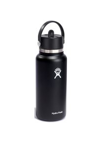 Hydro Flask, Trinkflasche &raquo;32 OZ WIDE FLEX STRAW CAP&laquo; doppelte TempShield ️-Isolierung, 946 ml, schwarz, Edelstahl, Kunststoff, 946 ml, schwarz