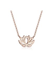 Elli, Damen, Kette mit Anh&auml;nger &raquo;Halskette mit Lotusblume Bl&uuml;te Gl&uuml;cksbringer 925 Silber&laquo;, Rosegold, Rosegold, Romantische Halskette f&uuml;r Damen