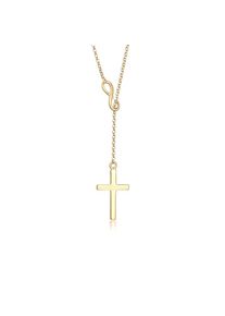 Elli, Damen, Y-Kette &raquo;Halskette Y-Kette mit Kreuz und Infinity Symbol 925 Silber&laquo;, Gold, Gold, Moderne Y-Kette f&uuml;r Frauen