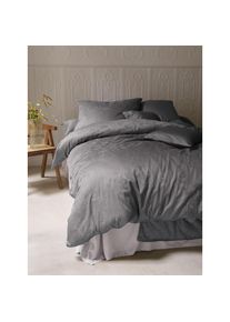 Irisette, Bettw&auml;sche &raquo;Rio 8643&laquo; 2 Seidig gl&auml;nzend, gewebtes Muster, hochwertig, grafit, Satin, Obermaterial: 100% Baumwolle, B/L: 155 cm x 220 cm - 1 