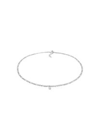Elli, Damen, Silberkette &raquo;Halskette Figarokette Zirkonia Anh&auml;nger Klassik Goldfarben&laquo;, Silber, Silber, Halskette f&uuml;r Damen elegantes Accessoire f&uuml;r 