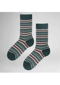 Hudson, Damen, Socken &raquo;Socke Fancy Nordic&laquo;, bottle green 0541, 35-38, Woll-Mix