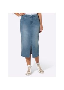 Inspirationen, Damen, Jeansrock, blue-bleached, 48, blue-bleached, Baumwoll-Qualit&auml;t