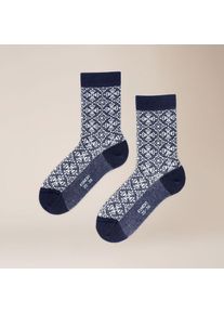 Kunert, Damen, Socken &raquo;Socke Allover Flower&laquo;, gentian blue 1650, 35-38, gentian blue 1650, Hautfreundliche Baumwolle