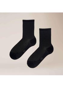 Kunert, Damen, Socken &raquo;Socke Graphic Checks&laquo;, Black 0070, 35-38, Black 0070, &iquest; Hautfreundliche, merzerisierte Baumwolle