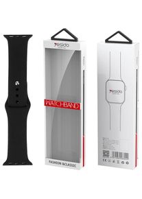 Yesido WB44 Silikonarmband f&uuml;r Apple Watch S 38/40/41 (97+110) #1 SCHWARZ (41 mm, Silikon), Uhrenarmband, Schwarz