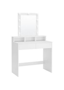 Boxxx Schminktisch, Wei&szlig;, Glas, Holzwerkstoff, 2 Schublade(n) Schubladen, rechteckig, Wange, 40x145x80 cm, Schlafzimmer, Schminktische