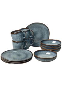 Villeroy & Boch Villeroy & Boch Fr&uuml;hst&uuml;cksservice, Dunkelgrau, Keramik, 12-teilig, 34.5x19.4x32 cm, Geschirr, Geschirrsets, Kaffeeservice