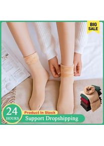 Women's Thermal Snow Socks Autumn and Winter Thicken Warm Short Socks Thermal Cashmere Wool Socks Snow Velvet Boots Home Floor