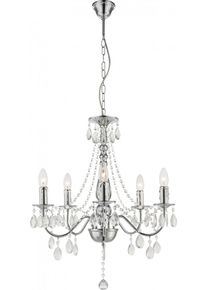 Globo WILLIAM ljuskrona Krom, 5-ljusk&auml;llor
