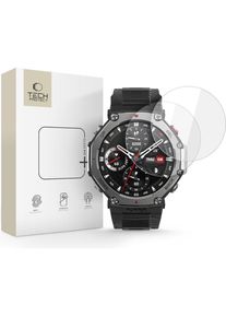 Hofi Tech-Protect Geh&auml;rtetes Glas Fit+ 2er-Pack F&uuml;r Amazfit T-Rex 3 Pro 48mm Klar, Smartwatch Schutzfolie, Transparent