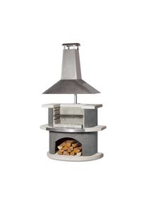 Buschbeck Premium Grillkamin &raquo;Z&uuml;rich&laquo; inkl. Wetterschutzhaube - silber