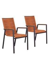 DeVries Gartenst&uuml;hle - 55x66x87cm - anthrazit - Aluminium / Holz