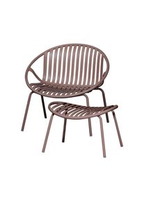 Tchibo - Woood Lounge Sessel mit Hocker - 81x72x73cm - braun - Aluminium / Polypropylen